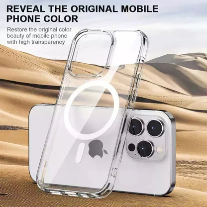 Anti Yellow Magsafe Transparent Clear Case (CRYSTAL CLEAR) + HD Tempered Glass + Stickypod