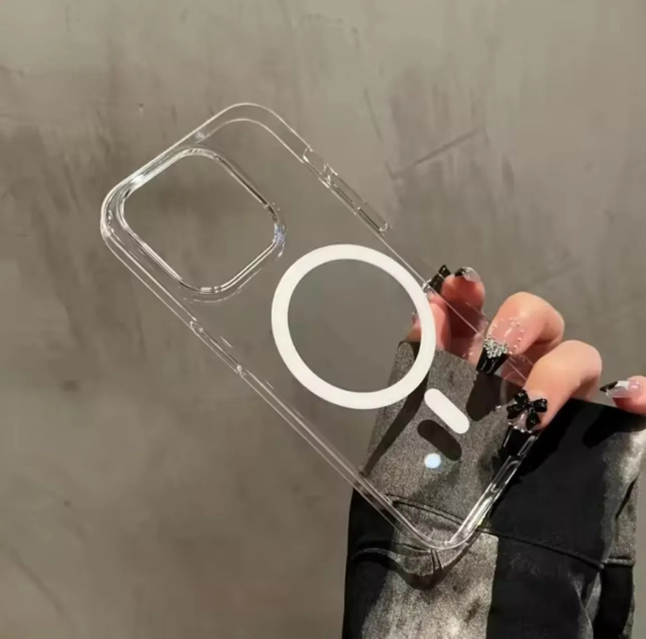 Anti Yellow Magsafe Transparent Clear Case (CRYSTAL CLEAR) + HD Tempered Glass + Stickypod