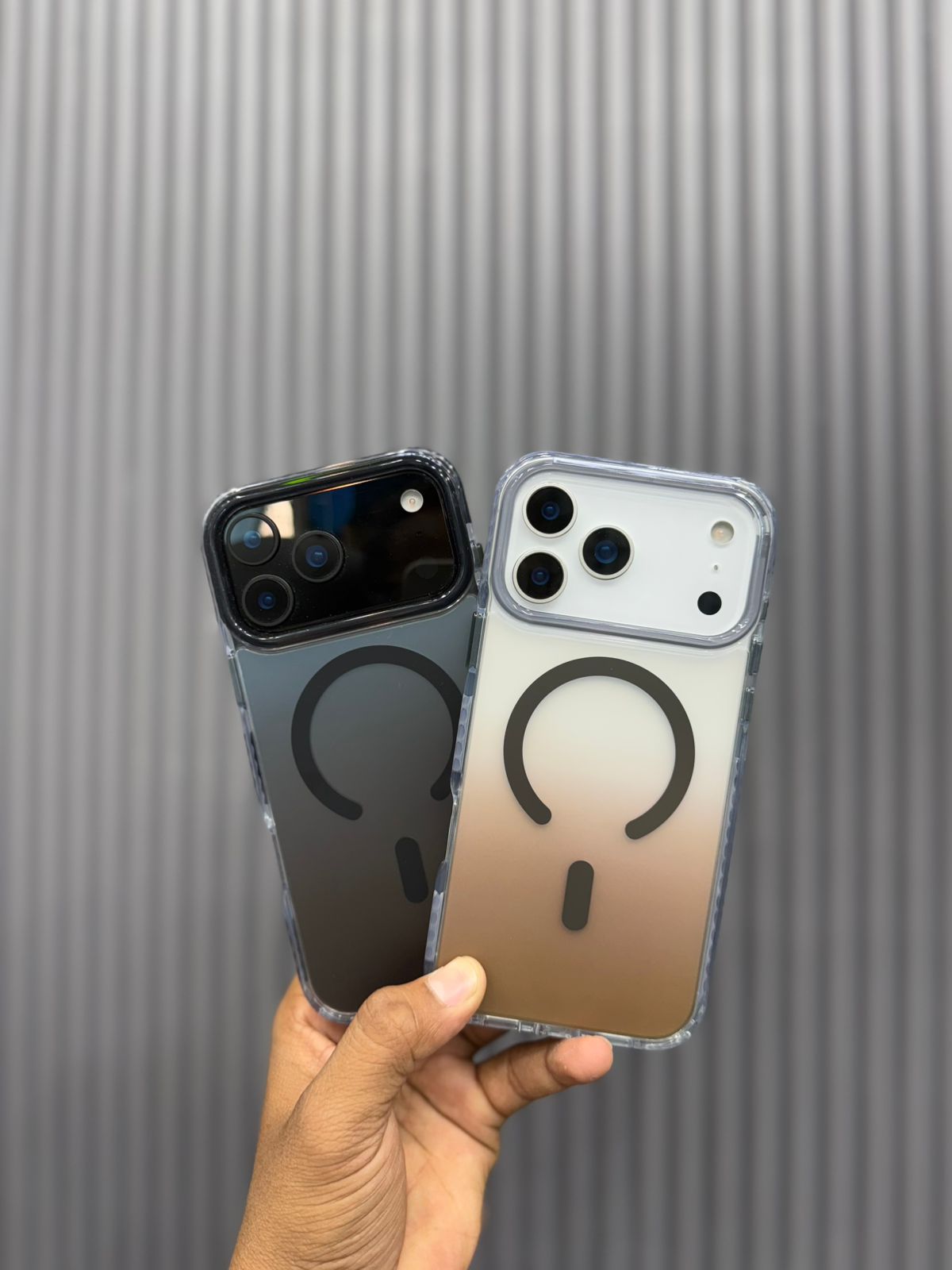 Coolcasefit Mag-Safe Case for iPhone 8ft Drop-Tested with D30 Technology, Shock Absorbing Bumper, Raised Camera Ring Edge, Metal Button, Dual Color Tone Back Cover - Black