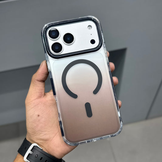 Coolcasefit Mag-Safe Case for iPhone 8ft Drop-Tested with D30 Technology, Shock Absorbing Bumper, Raised Camera Ring Edge, Metal Button, Dual Color Tone Back Cover - Black