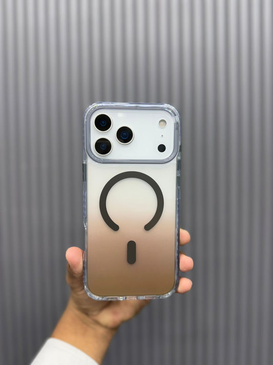 Coolcasefit Mag-Safe Case for iPhone 8ft Drop-Tested with D30 Technology, Shock Absorbing Bumper, Raised Camera Ring Edge, Metal Button, Dual Color Tone Back Cover - Black